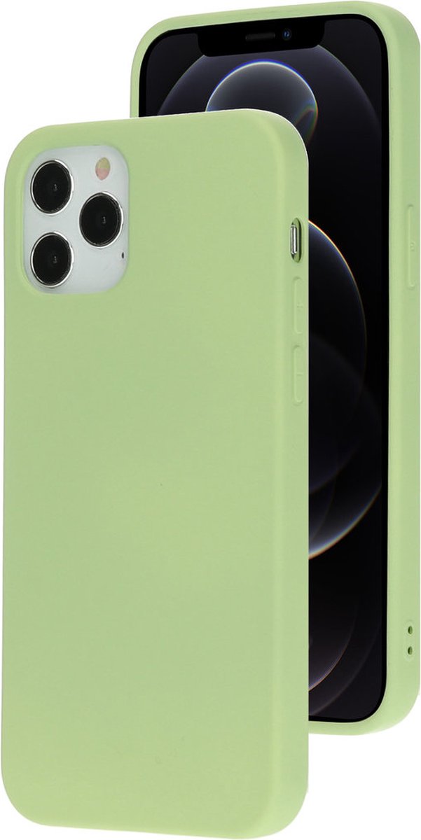 Mobiparts Hoesje geschikt voor Apple iPhone 12 Pro Siliconen Telefoonhoesje | Mobiparts Backcover | iPhone 12 Pro Case | Back Cover - Pistache Green | Groen