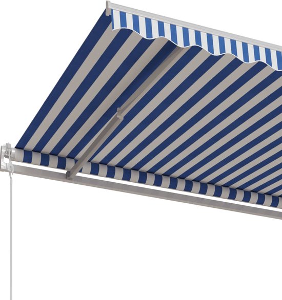 vidaXL Auvent à vidaXL automatique 450x350 cm Bleu et blanc