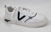 Walk - Heren Schoenen - Heren Sneakers - Witte Sneakers Heren - Wit/Zwart - Maat 43