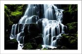 Walljar - Wahkeena Waterval - Muurdecoratie - Poster met lijst