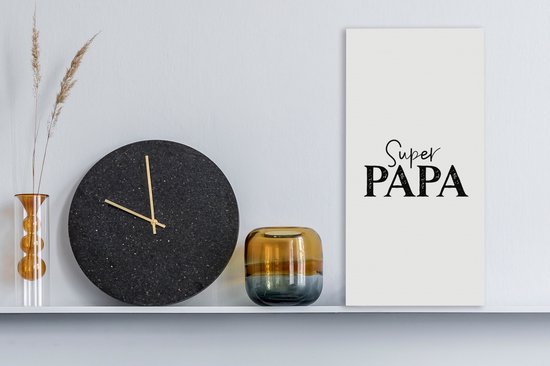 Tableau Peinture Super Papa - Citations - Papa - Proverbes - 20x40 cm - Décoration murale