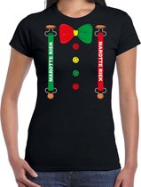 Carnaval t-shirt Marotte bretels en strik voor dames - zwart - Sittard - Carnavalsshirt / verkleedkleding L