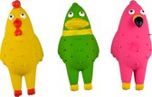 Duvo+ latex staande flamingo/kip/eend 6x14x7cm, let op alleen kleur groen word geleverd!