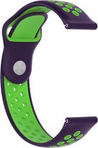 Strap-it Horlogeband 22mm sport universeel - paars/groen