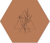 Muurhexagon drawn wildflower Dibond - Aanbevolen / 24 x 20 cm