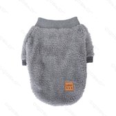 Single Layer Winter hondenjasje met Fleece L25Cm Silver grijs