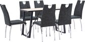Decoways - 7-delige Eethoek kunstleer zwart