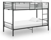 Decoways - Stapelbed metaal zwart 90x200 cm