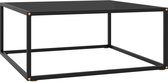 Decoways - Salontafel met zwart glas 80x80x35 cm zwart