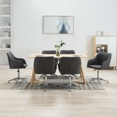 Decoways - Eetkamerstoelen draaibaar 6 stuks stof donkergrijs