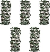 Decoways - Tuinlatwerk 5 stuks met kunstbladeren 180x30 cm wilg