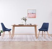 Decoways - Eetkamerstoelen 2 stuks stof blauw