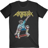 Anthrax Heren Tshirt -M- Spreading Skater Notman Vintage Zwart