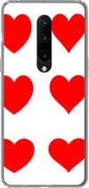 Geschikt voor OnePlus 7 Pro hoesje - Een illustratie met negen rode hartjes - Siliconen Telefoonhoesje
