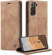Samsung Galaxy S22 hoesje - Wallet Case - Bruin - Caseme