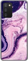 Geschikt voor Samsung galaxy a73 hoesje - Marmer print - Glitter - Chic - Siliconen Telefoonhoesje