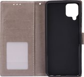 Shop4 - Samsung Galaxy A22 4G Hoesje - Wallet Case met Pasjeshouder Mandala Patroon Grijs