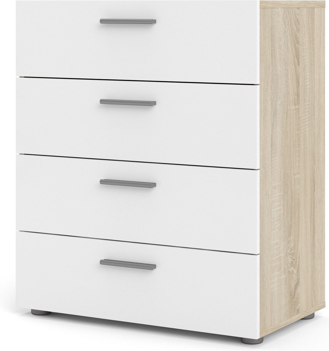 Giga Living Ladekast Pepe - Naturel/Wit Hoogglans - 70x40x82cm