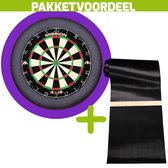 Mission Axis + Rubberen Dartmat 60*300 incl Oche + Dartbordverlichting Basic XL (Grijs)