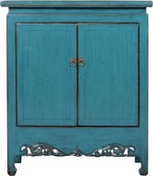 Fine Asianliving Antieke Chinese Kast Teal Glanzend B89xD40xH103cm Chinese Meubels Oosterse Kast