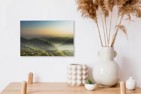 Tableau sur toile Paysage naturel brumeux - 30x20 cm - Décoration murale