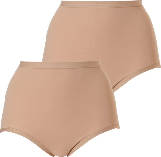 Cotonella Dames Tailleslip Maxi Beige Beige 2-Pack - Maat XL