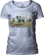 Ladies T-shirt Three African Elephants