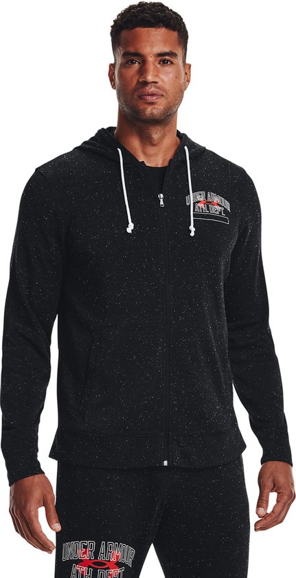 Under Armour Rival Terry Athlc Dep FZ Hoodie-BLK - Maat LG