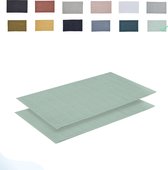 Today badmat celadon 2-delig - douchemat geschikt voor douche en toilet - badkamer matten set 50x80 cm zonder anti-slip -  100% katoen