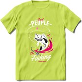 Cool People Do Fishing - Vissen T-Shirt | Roze | Grappig Verjaardag Vis Hobby Cadeau Shirt | Dames - Heren - Unisex | Tshirt Hengelsport Kleding Kado - Groen - L