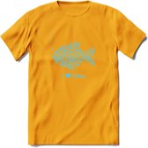 I Love Fishing - Vissen T-Shirt | Blauw | Grappig Verjaardag Vis Hobby Cadeau Shirt | Dames - Heren - Unisex | Tshirt Hengelsport Kleding Kado - Geel - L