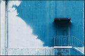 Walljar - Blauwe Muur - Muurdecoratie - Canvas schilderij