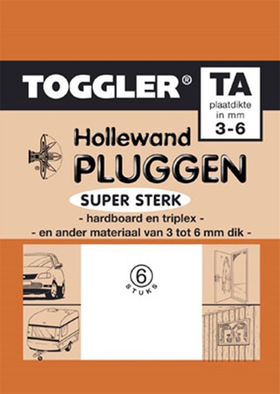 Toggler Hollewandplug TA 3-9 mm - 6 Stuks - Toggler