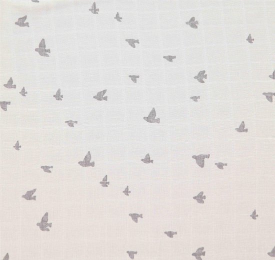 Briljant Baby Hydrofiel Multidoek XL Birds - Swaddle - Inbakerdoek - Antraciet - 120x120 - 2 Stuks - Organic van Briljant — afbeelding 5