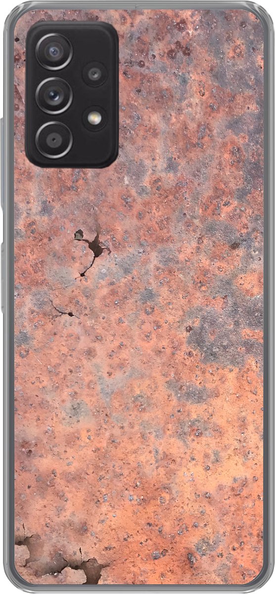 Telefoonhoesje Geschikt voor Samsung galaxy a73 hoesje - Metaal - Roest print - Corrosie - Siliconen Telefoonhoesje Telefoonhoesje