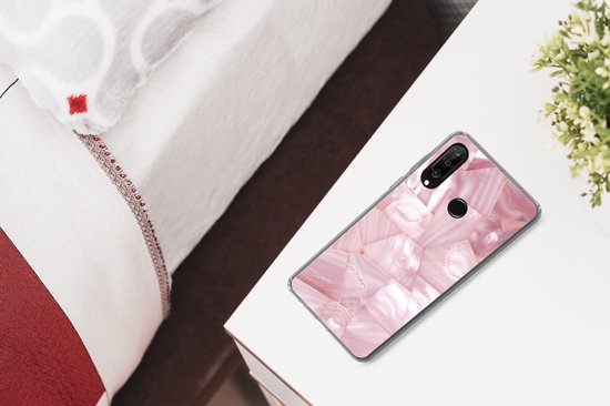 Coque Huawei P30 Lite - Natuursteen - Nacre - Luxe - Coque en Siliconen