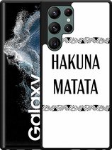 Galaxy S22 Ultra Hardcase hoesje Hakuna Matata black - Designed by Cazy