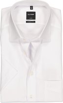 OLYMP Luxor modern fit overhemd - korte mouw - wit - Strijkvrij - Boordmaat: 44