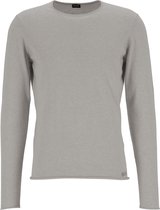 HUGO BOSS regular fit trui - heren trui katoen met kasjmier O-hals - grijs - Maat: XL