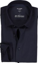 OLYMP - Luxor Jersey Stretch Overhemd 24/Seven Navy - 43 - Heren - Modern-fit