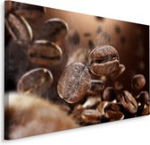 Schilderij - Close Up Koffiebonen, Premium Print