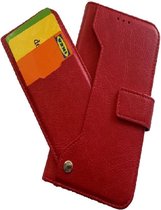 LuxeBass Hoesje geschikt voor Samsung Galaxy A20E Hoesje - Portemonnee Bookcase met Extra Pasjehouder Vakken - rood - bookcase - boekhoesje - book case - boek hoesje