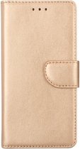 LuxeBass Hoesje geschikt voor Samsung Galaxy J7 (2018) - Bookcase Goud - portemonnee hoesje - bookcase - boekhoesje - book case - boek hoesje