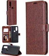 LuxeBass Hoesje geschikt voor Motorola Moto One Action hoesje book case bruin - bookcase - boekhoesje - book case - boek hoesje