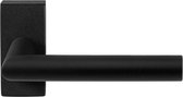 GPF8210.01 Toi deurkruk op rechthoekige rozet zwart, 70x32x10mm