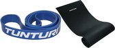 Tunturi - Fitness Set - Weerstandsband Blauw - Heavy - Fitnessmat 160 cm x 60 cm x 0,7 cm
