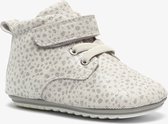 Groot leren babyschoenen met stippen - Wit - Maat 19