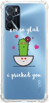 Shockproof Case OPPO A54s | A16 | A16s Back Case Siliconen Hoesje met transparante rand Cactus Glad