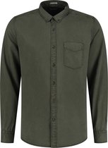Dstrezzed - Overhemd Garment Dyed Tencel Donkergroen - XXL - Heren - Regular-fit