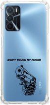Telefoonhoesje  OPPO A54s | A16 | A16s Leuk TPU Backcase met transparante rand Gun Don't Touch My Phone